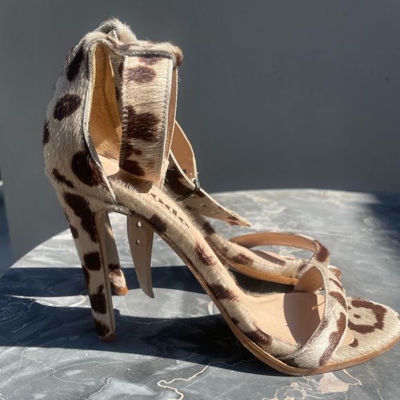 The Mode Collective Leopard Pony Hair Heeled Sandals | EU 39 / US 9 - Picture 6 of 7
